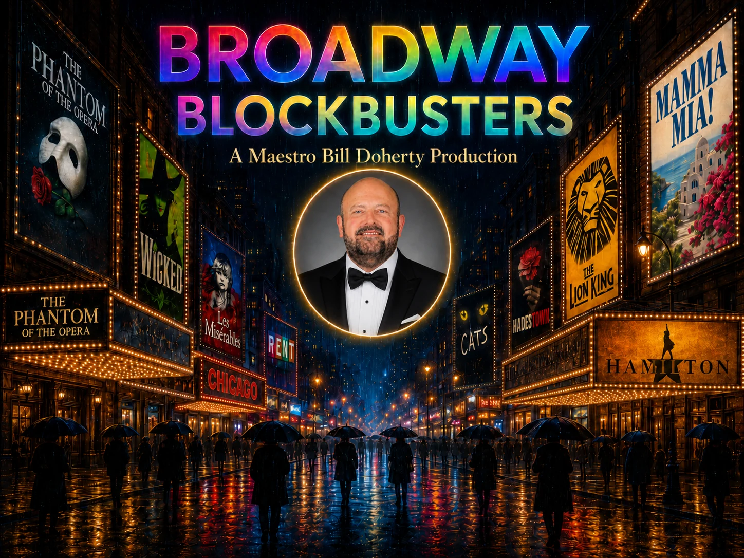 Broadway Blockbusters artwork featuring Maestro Bill Doherty