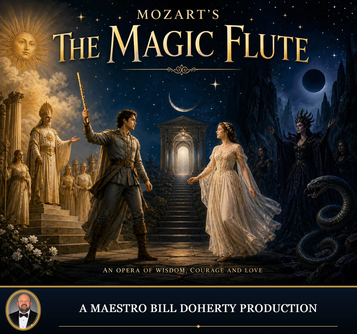 Official season artwork for Mozart's The Magic Flute